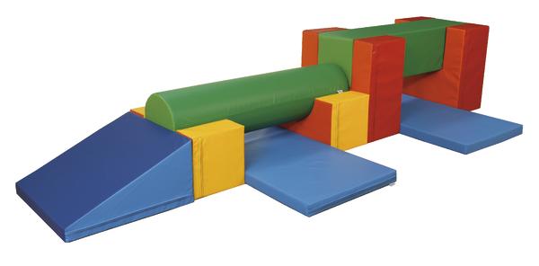 Weiches, buntes Kletter- und Spielset aus Schaumstoff für Kinder, ideal für Indoor-Spielbereiche.