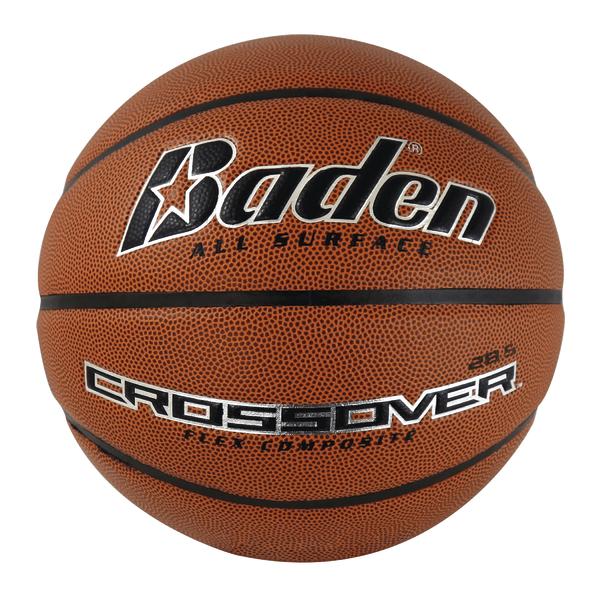 Basketball Baden Crossover All-Surface, braun mit schwarzem Logo und Schriftzug.