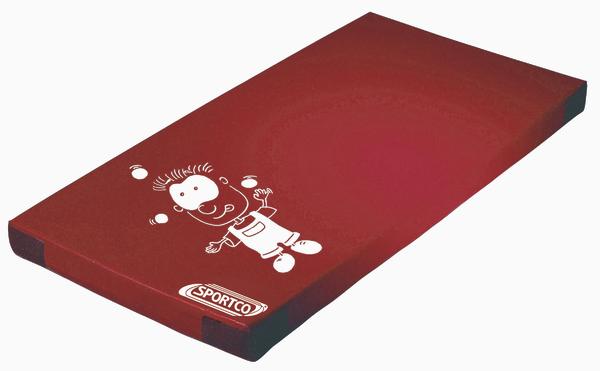 Sportco Kinderturnmatte mit lustigen Motiven, Motiv Jonglieren, rot