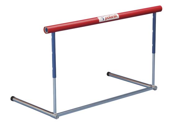 Leichtathletik Hürdenlauf Hürde mit rotem Balken und verstellbarer Höhe von Polanik.
