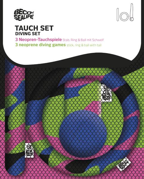 Beco Sealife Neopren Tauchsport-Set mit Stab, Ring und Ball in bunten Farben.