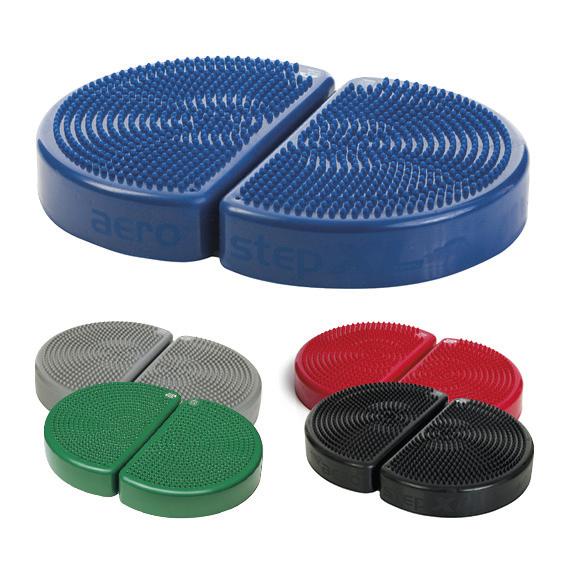 Verschiedene farbige halbkreisförmige Balance-Boards mit Noppen für Fitness und Fußmassage.