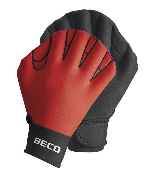 BECO Aqua-Schwimmhandschuhe NEOPREN, geschlossene Ausführung, Größe M, rot