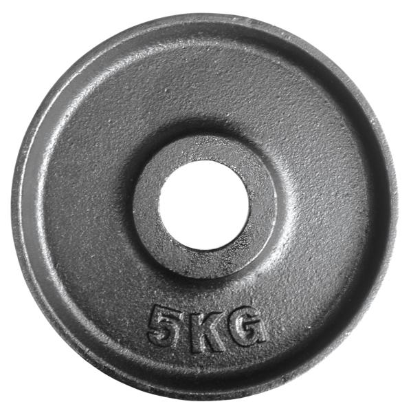 5 kg Hantelscheibe aus Gusseisen mit mittigem Loch für Langhantelstange