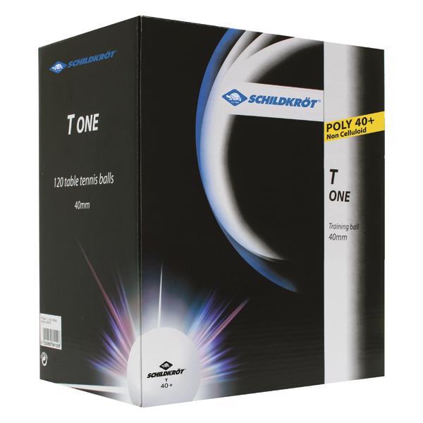 Große Packung Schildkröt T One Tischtennisbälle, 120 Stück, 40mm, Poly 40+ Training Balls