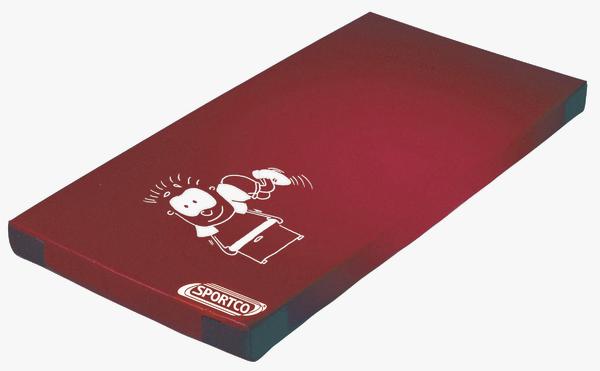 Sportco Kinderturnmatte mit lustigen Motiven, Motiv Sprungkasten, rot