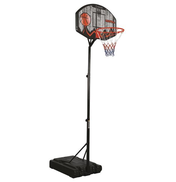 Mobiles Basketballkorb-Set mit verstellbarem Ständer und stabiler Basis für Outdoor-Spiele.