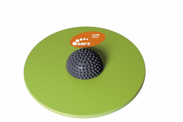 Grüner MFT Fun Disc Balancier- und Koordinationstrainer mit Noppen für Fitness und Therapie.