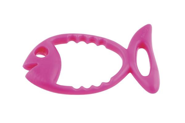 Pinker Fischförmiger Greifring aus Kunststoff für Babys und Kleinkinder