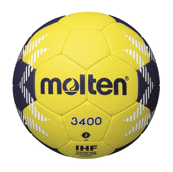Handball Molten 3400 in Gelb und Dunkelblau, Größe 3, offizieller IHF Spielball.