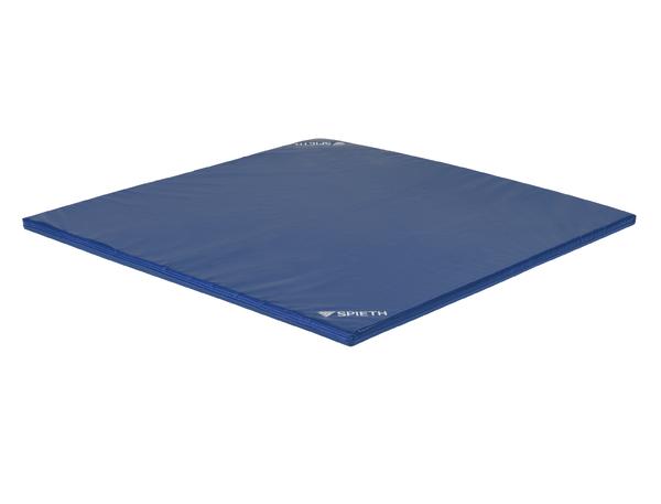 Blauer Gymnastik- und Turnmatte von Spieth für Sport und Training, quadratisch und gepolstert.