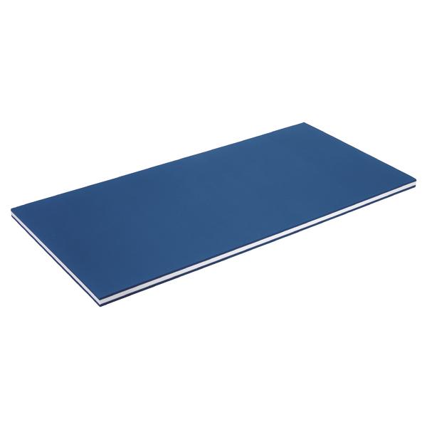 Blaue rechteckige Schwimm- und Balanceplatte mit weißer Mittelschicht.