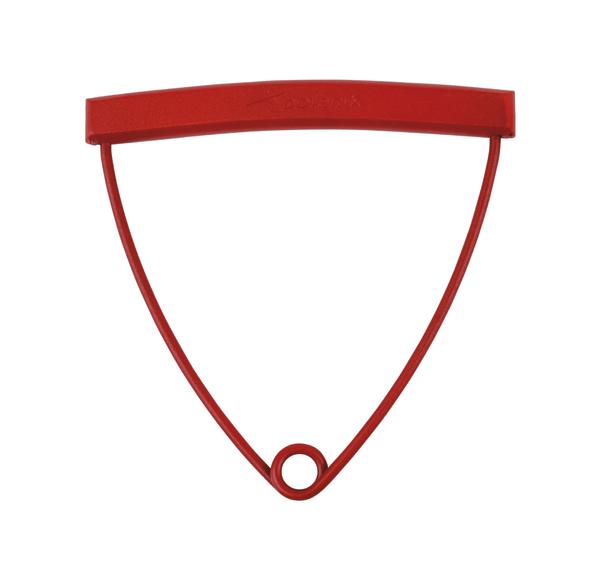 Roter Hammergriff mit dreieckiger Form und Griff.