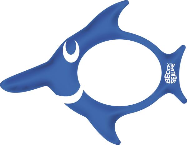 Blauer Hammerhai-Tauchring aus umweltfreundlichem Material für Kinder und Erwachsene.