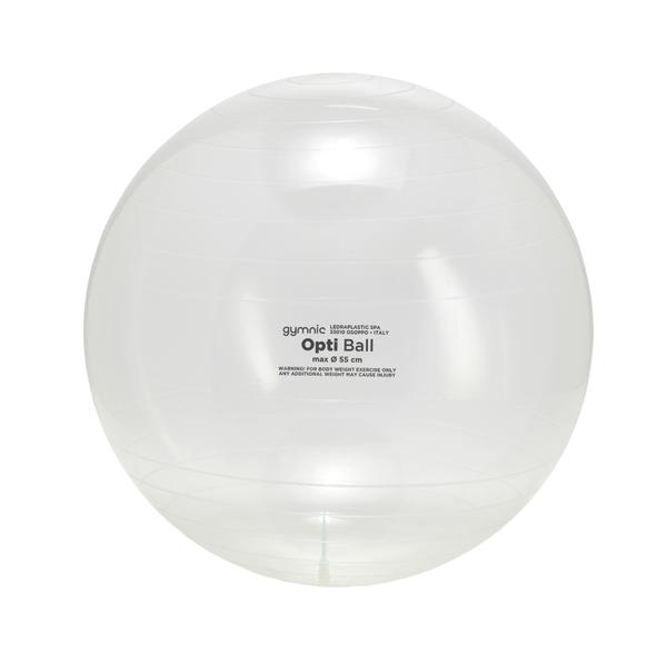 Transparenter Gymnastikball Opti Ball, 55 cm Durchmesser, für Fitness und Therapie.