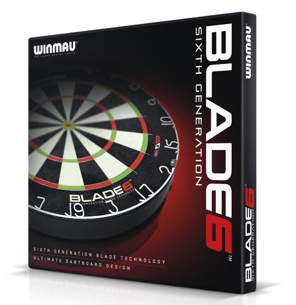 Winmau Blade 6 Dartboard mit sechster Generation Technologie und modernem Design.