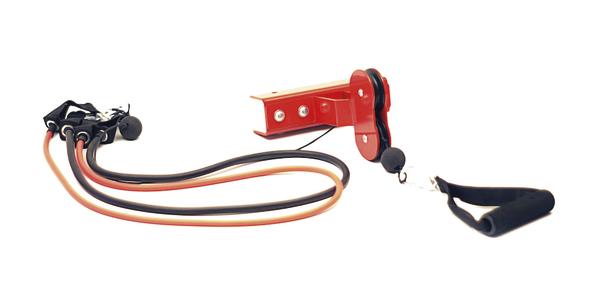 Widerstandsband mit Griffen und Türanker für Fitnessübungen zu Hause und im Studio.