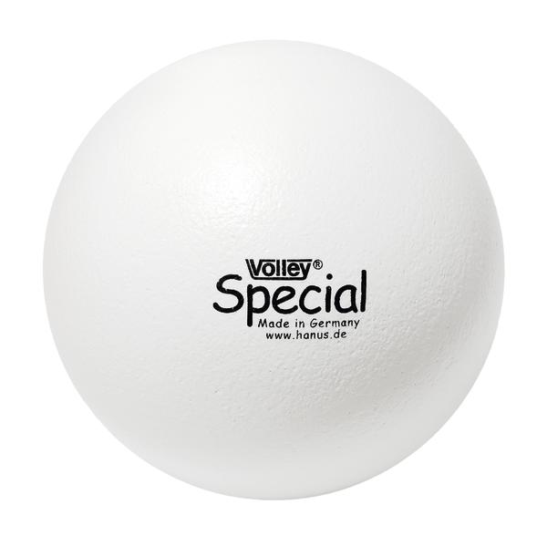 Weißer Volley Special Schaumstoffball, Made in Germany, für Indoor-Sport und Training.