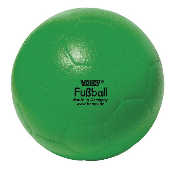 Grüner Volley Fußball aus Gummi, Made in Germany, ideal für Sport und Freizeit.