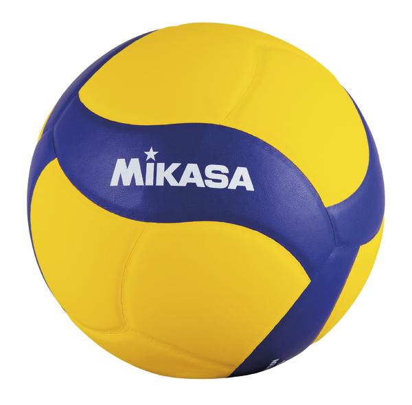 Gelb-blauer Mikasa Volleyball für Indoor- und Outdoor-Spiele, hochwertiges Sportgerät.