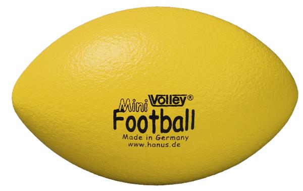 Gelber Mini-Volley Football aus Schaumstoff, Made in Germany, für Kinder und Training.
