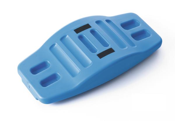 Blaues Balance-Board aus Kunststoff für Gleichgewichtstraining und Fitnessübungen.