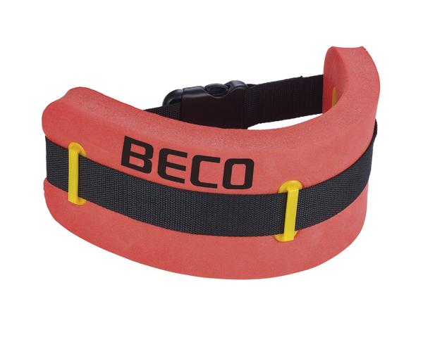 Schwimmgürtel von BECO in Rot mit verstellbarem schwarzen Gurt für Wassersport und Schwimmtraining.