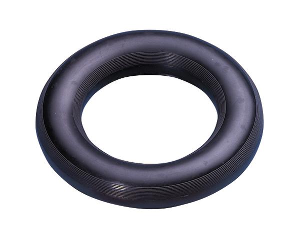 Schwarzer Tauchring aus Gummi, isoliert auf weißem Hintergrund.