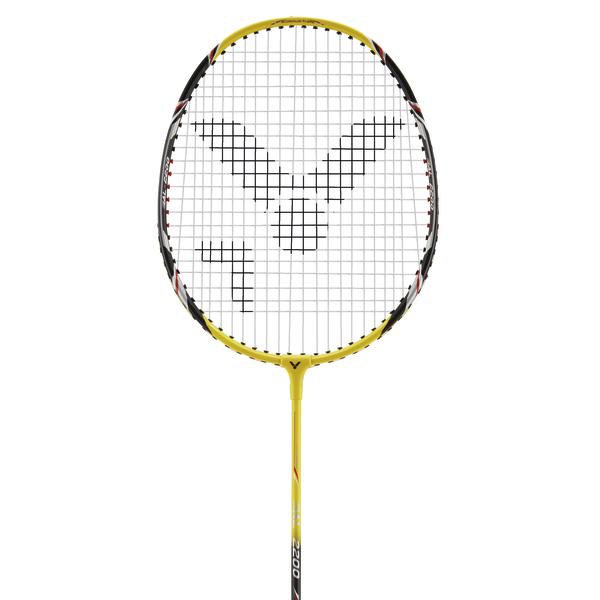 Victor AL 2200 Badmintonschläger Gelb-Schwarz mit Bespannung.
