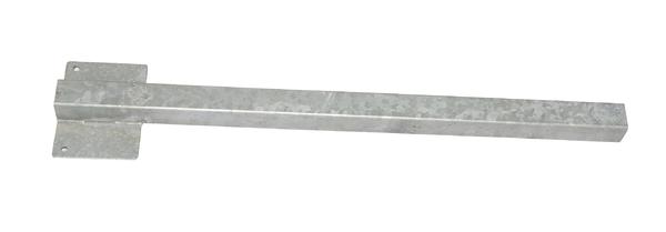 Verzinkter Stahlanker mit Flansch für Bau- und Befestigungsanwendungen, lang und robust.