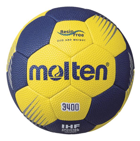 Handball Molten 3400 in Gelb und Blau, offizieller IHF Wettkampfball, resinfrei.