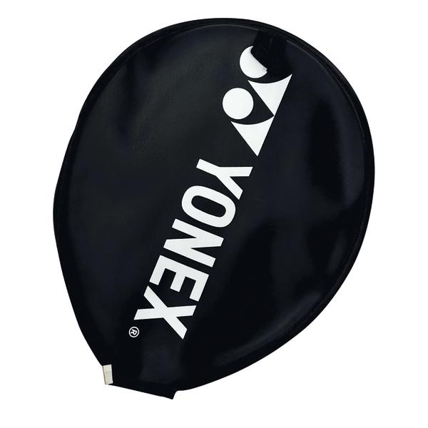 Schwarze Schutzhülle für Badmintonschläger von Yonex mit großem weißem Markenlogo