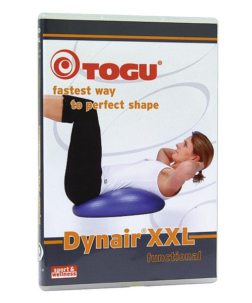 Frau macht Bauchmuskeltraining auf Dynair XXL Sitzkissen von TOGU für Fitness und Wellness.