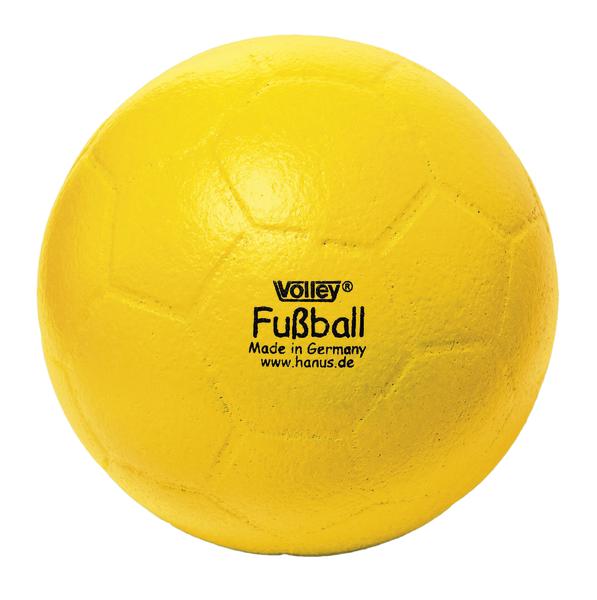 Gelber Volley Fußball aus Schaumstoff, Made in Germany, für Indoor- und Outdoor-Spiele.