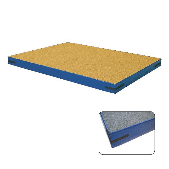 Weicher Turnmatte mit blauer Umrandung und rutschfestem Bezug für Sport und Gymnastik.