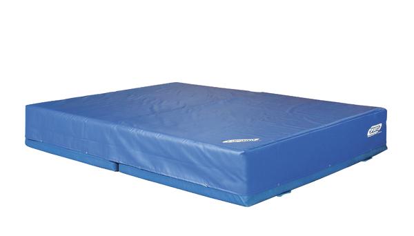 Blaue Weichbodenmatte für Turnen und Sport, rechteckig, gepolstert und rutschfest.