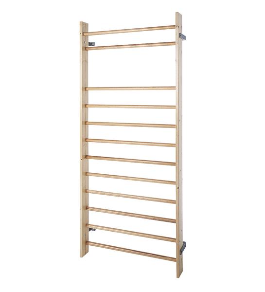 Holz-Klimmzugstange mit Sprossenwand für Fitness und Gymnastik zu Hause.