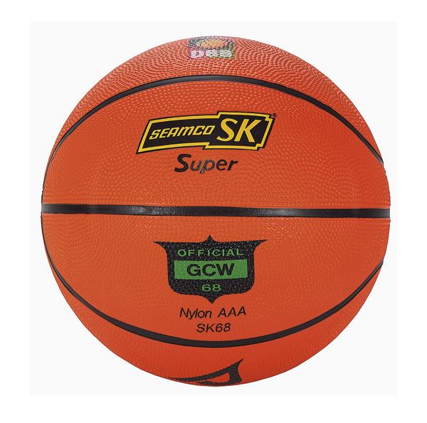 Basketball Seamco SK Super aus Nylon, orange mit schwarzen Linien, offizielle Größe 68.