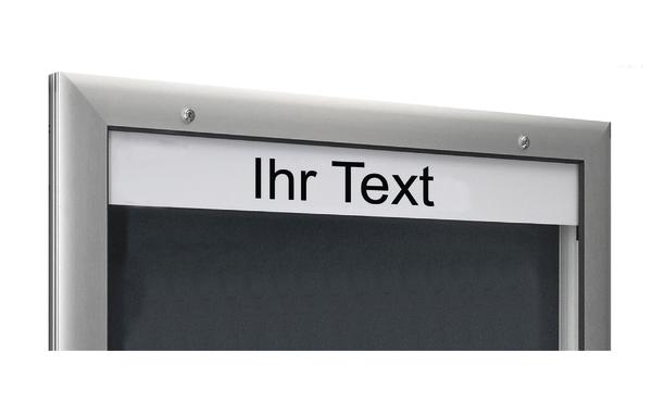 Moderner silberner Rahmen mit Platz für individuellen Text "Ihr Text" in Schwarz.