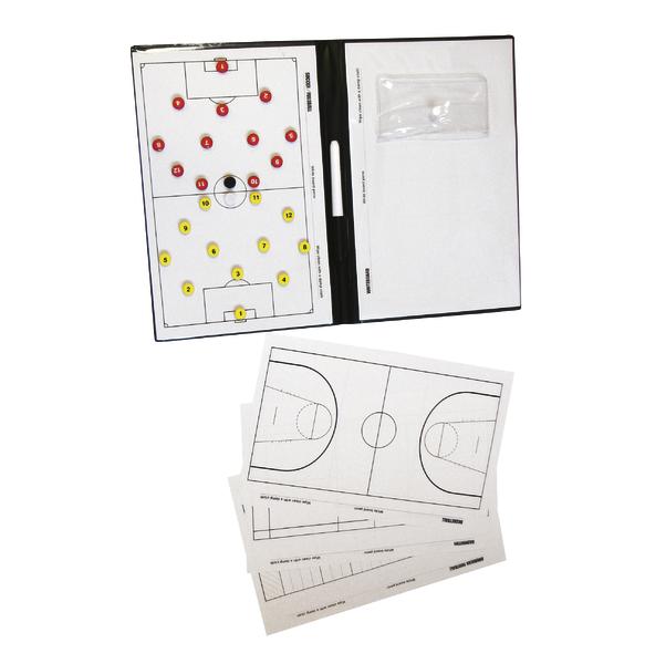 Taktik-Board mit Magneten für Fußball und Basketball-Strategieplanung, inkl. Spielpläne.