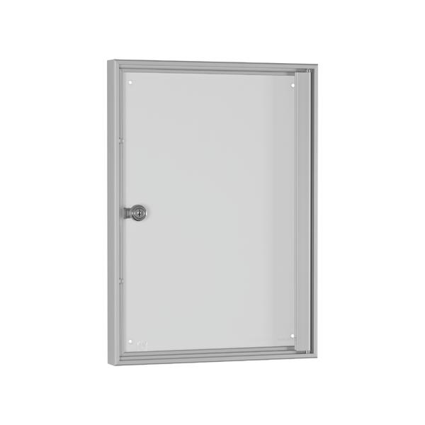 Schwarzes abschließbares Schaukasten mit Glastür und Aluminiumrahmen für Aushänge.