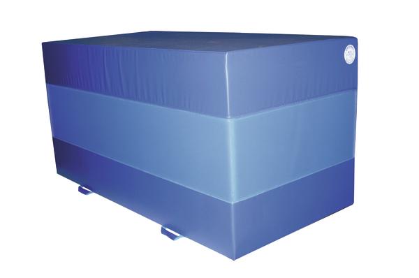 Hochwertiger blauer Turnkasten aus Schaumstoff für Gymnastik und Sporttraining.