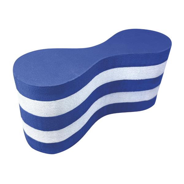 Blau-weißer Schwimmbrett aus Schaumstoff für Aquasport und Schwimmtraining.