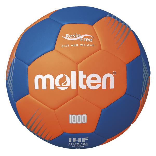 Handball Molten Größe 3 in Blau und Orange, offizielle IHF Spielballqualität.